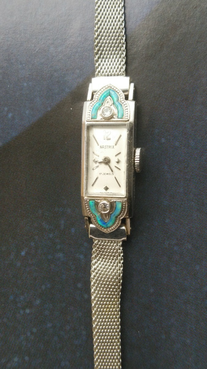 NASTRIX K14 печать 0.585 камень имеется механический завод женские наручные часы Vintage 