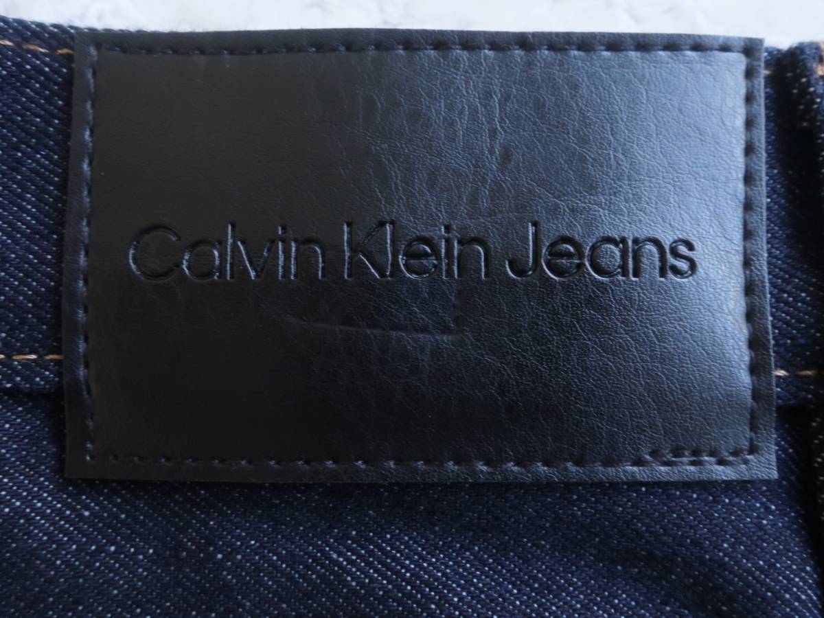 新品★カルバンクライン★ワイドレッグ ジーンズ★ダークインディゴ デニム★リジット Gパン 真っ紺 W34★Calvin Klein☆156_画像9