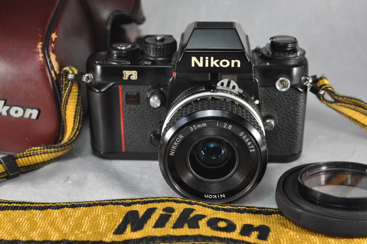 Nikon F3+NIKKOR 35ｍｍ　1：2.8　ケース付き/レトロ*アンティーク*ビンテージ*雑貨_画像1