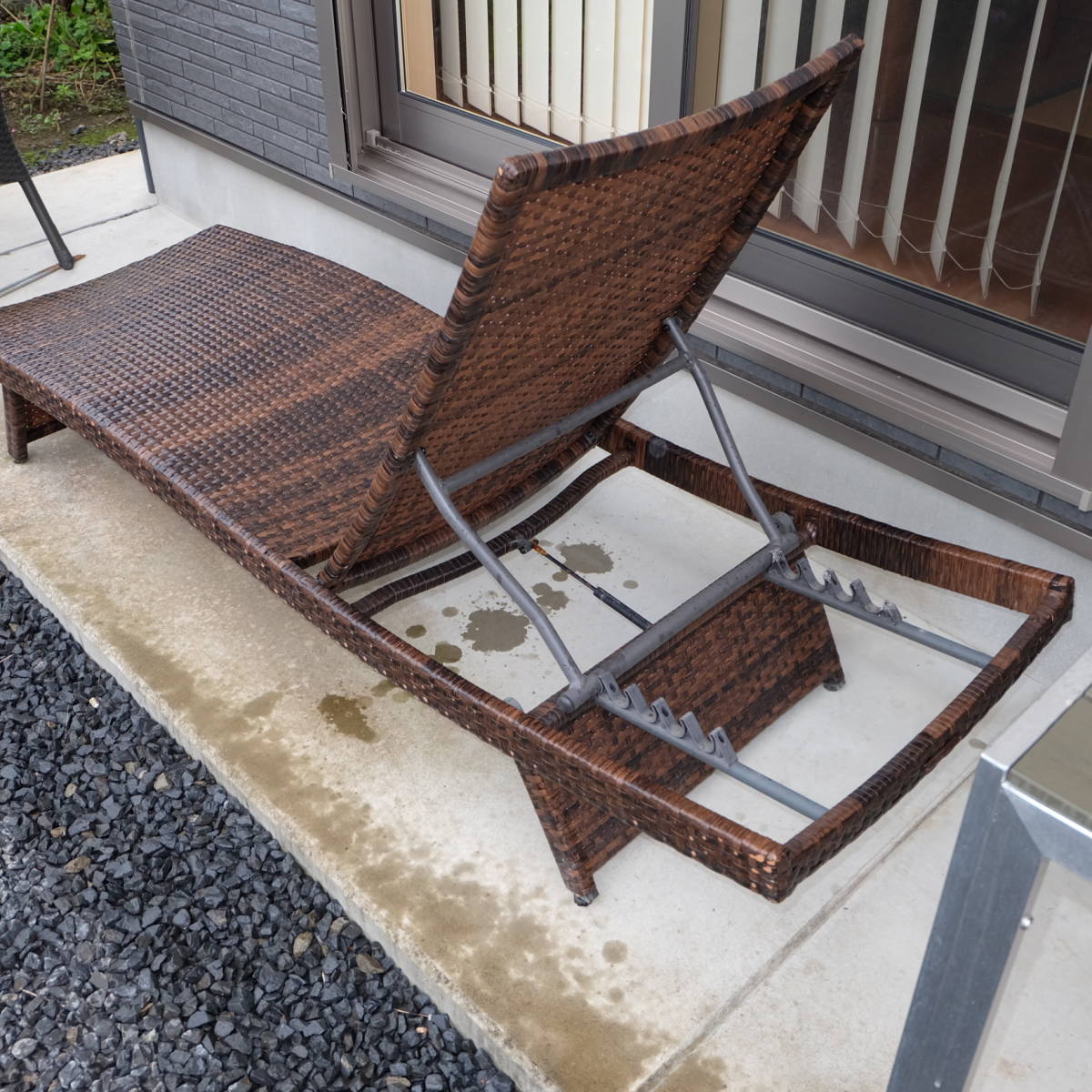  human work rattan outdoors for chaise longue daybed beach bed chair reclining seat garden bench terrace veranda sun bed Asian 