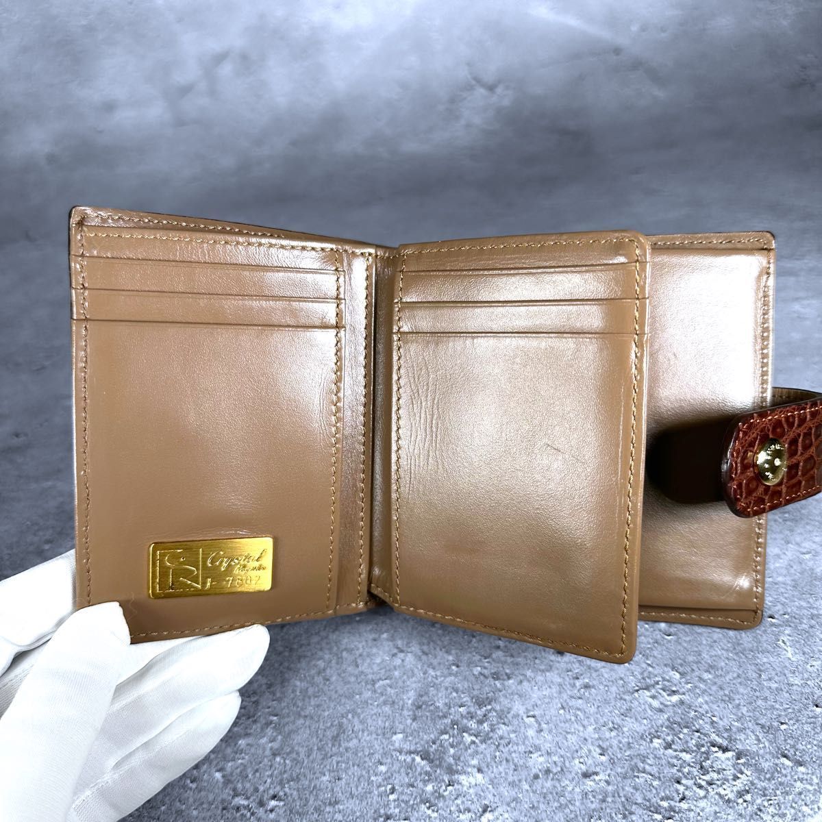 超美品】LEATHER JEWELS クロコダイル エキゾチック 二つ折り財布