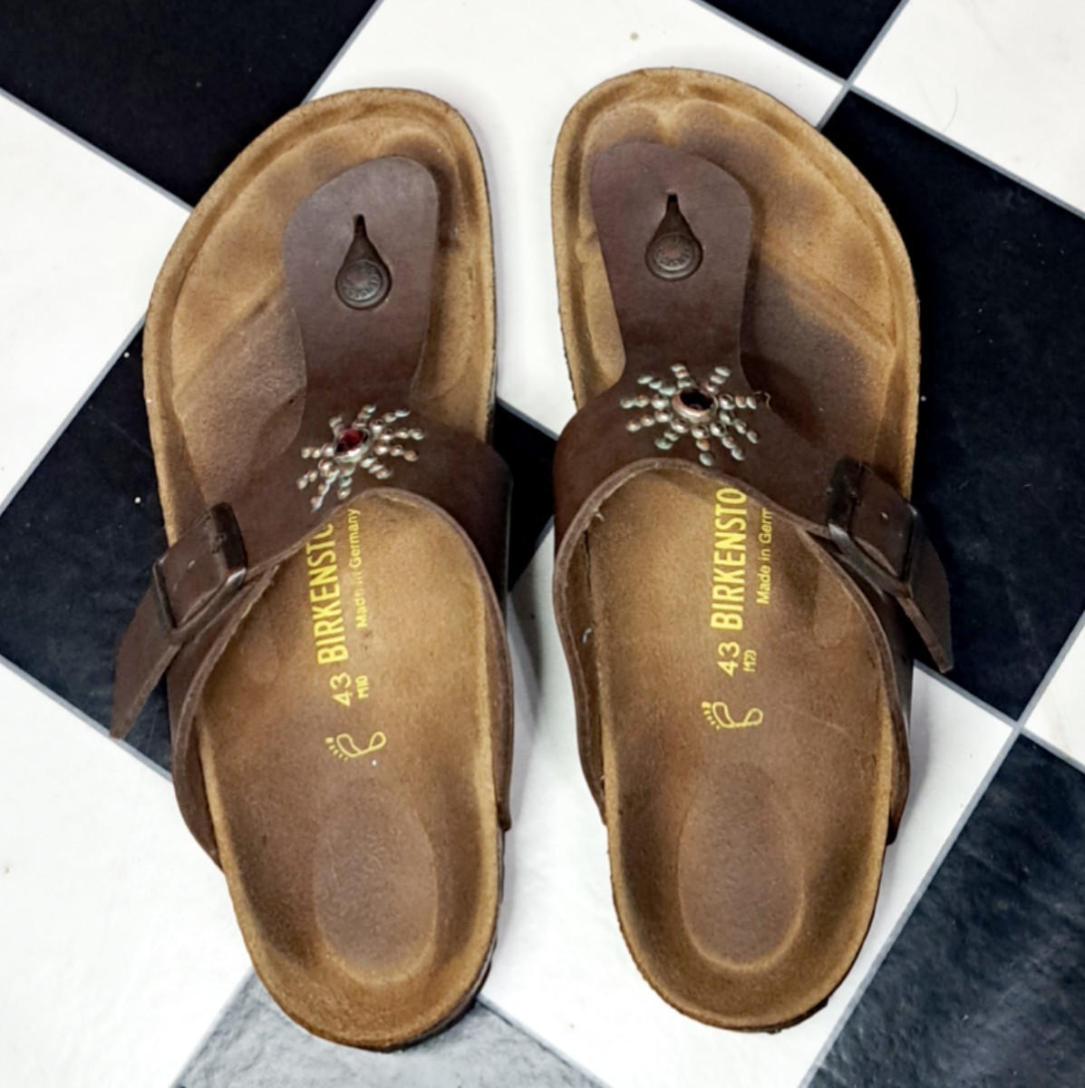 【キムタク着】BIRKENSTOCK　ビルケンシュトック×HTC ラムゼス　スタッズ　レザーサンダル　ブラウン　28㎝_画像3