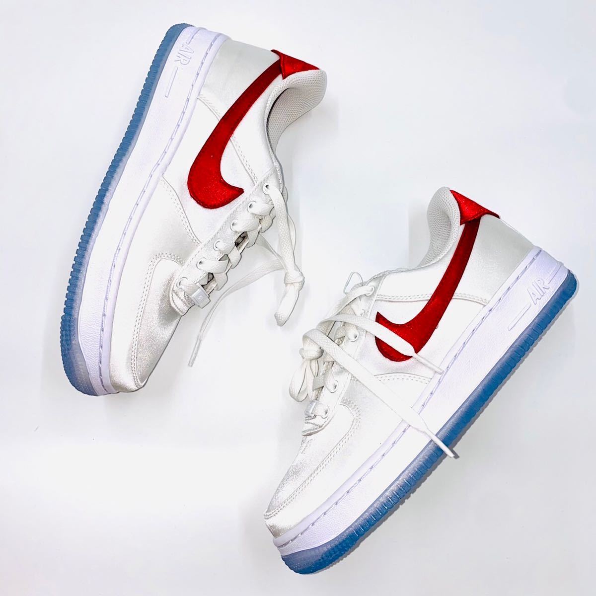 Nike Air Force 1 Low Satin White/Red DX6541-100