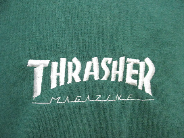 THRASHER　スラッシャー　ビッグロゴトレーナー　メンズL　緑　スウェットトレーナー　ジャージトップ　スケートボード　スケボー　09223_画像2