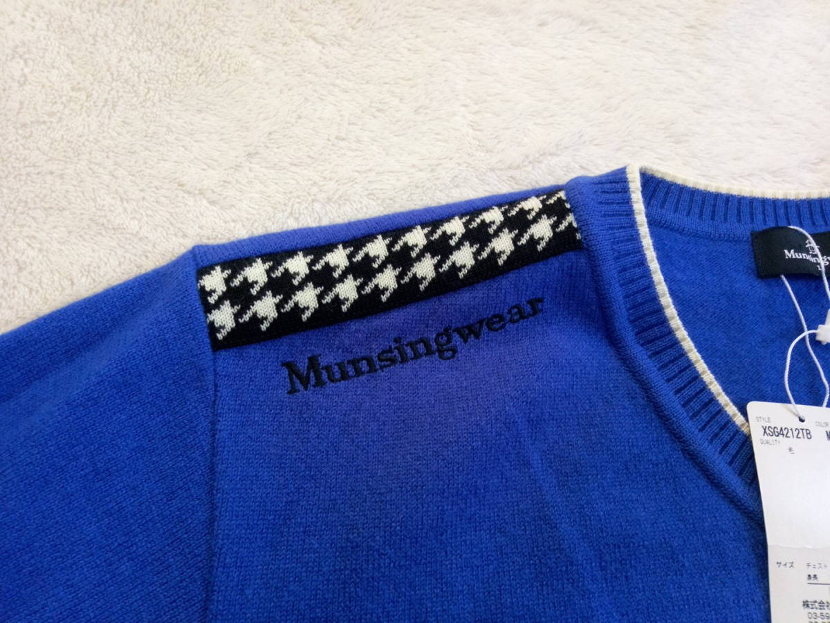 新品　タグ付き定価2万円　デサント　Munsingwear　マンシングウエア　毛100％vネックニットセーター　メンズL_画像4