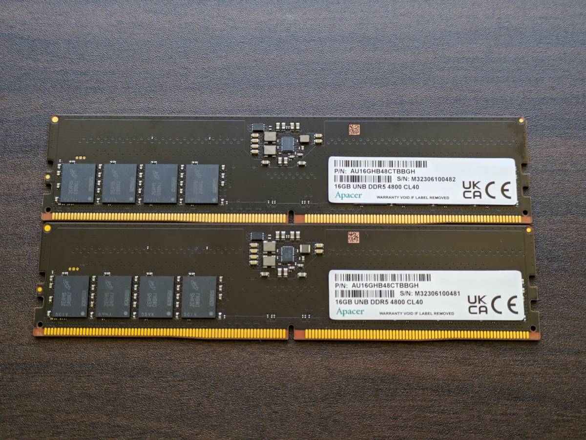 Apacer AU16GHB48CTBBGH (16GBx2) 合計32GB DDR5-4800 メモリ (1)-