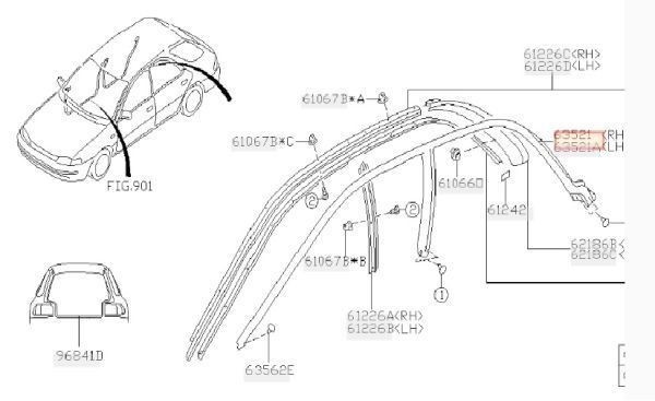  new goods * unused * genuine products Subaru Impreza GC8 WRX STI GC/GF weatherstrip door molding roof side left right set 