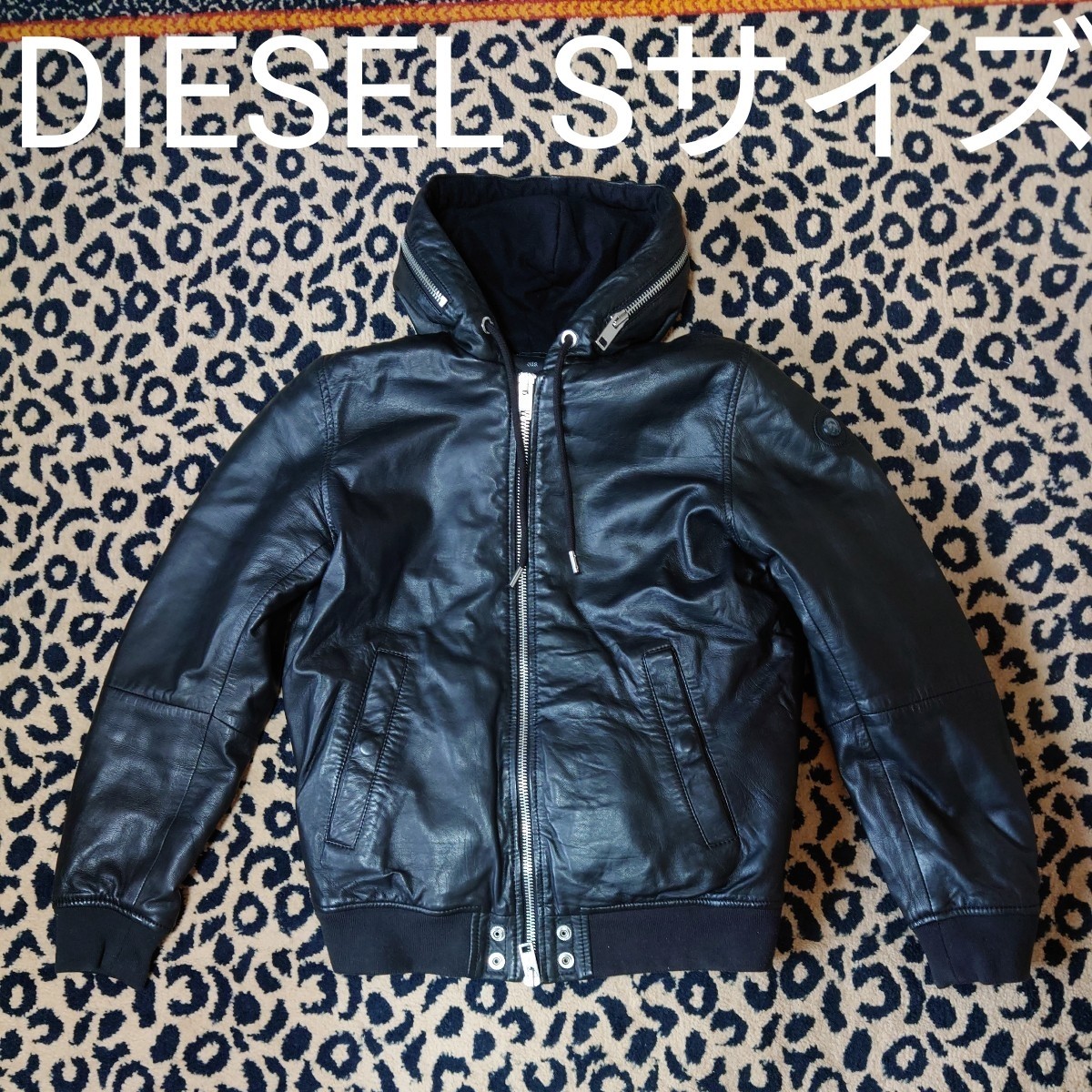 世界有名な DIESEL ディーゼル パーカー レザージャケット 羊皮 S