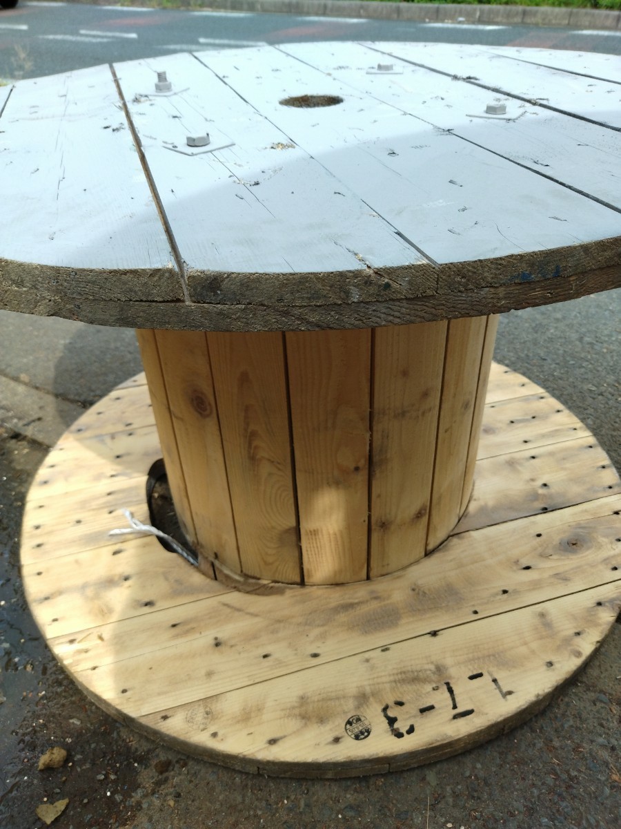 木製ドラム 直径97cm 高さ61cm ガーデニング BBQ ケーブルドラム 電線ドラム 愛知県豊橋市 T11_画像8