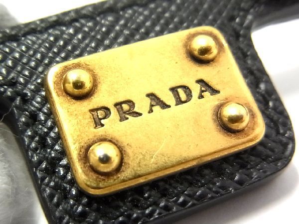 # beautiful goods # PRADA Prada safia-no leather key motif charm key holder lady's black group × gold group AN2722