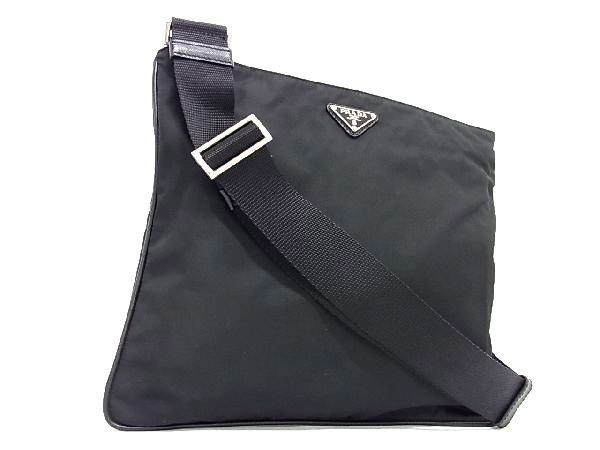 激安通販 □極美品□ PRADA AP6681 ブラック系 斜め掛けかばん クロス