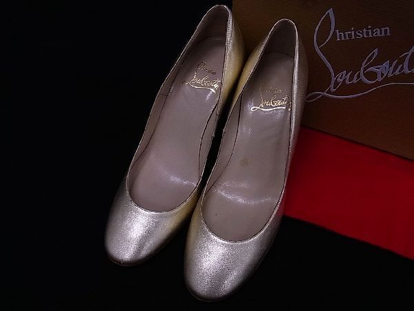 1円 Christian Louboutin クリスチャンルブタン レザー パンプス