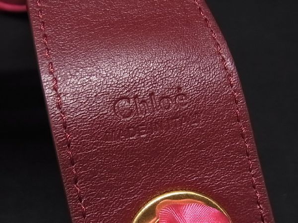 ■極美品■ Chloe クロエ レザー バッグ用 ショルダーストラップ 肩掛け レディース レッド系 AN2726_画像4