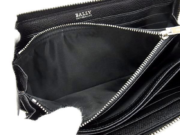 ■新品■未使用■ BALLY バリー レッドライン レザー ラウンドファスナー 長財布 ウォレット メンズ ブラック系 AR4580_画像4