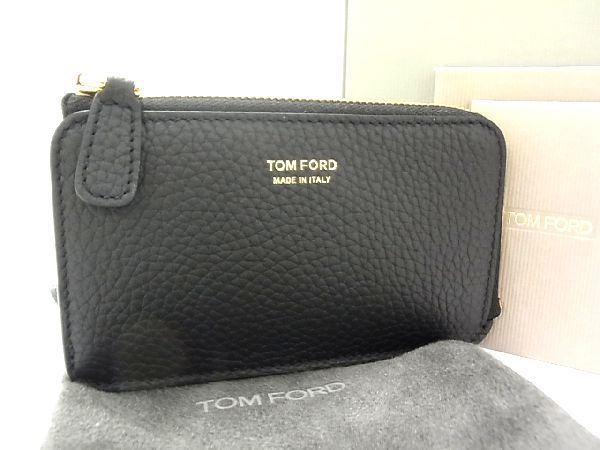 ■新品■未使用■ TOM FORD トムフォード レザー フラグメントケース コインケース カードケース 小銭入れ ブラック系 AR4097