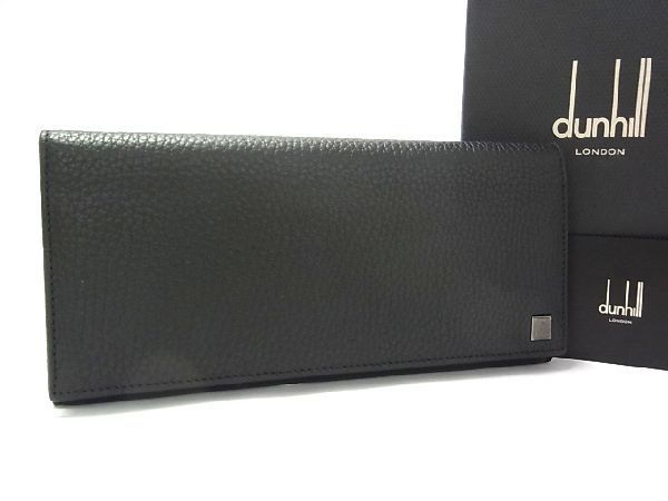 ■新品■未使用■ dunhill ダンヒル レザー 二つ折り 長財布 ウォレット 小銭入れ 札入れ メンズ ブラック系 AR4582_画像1