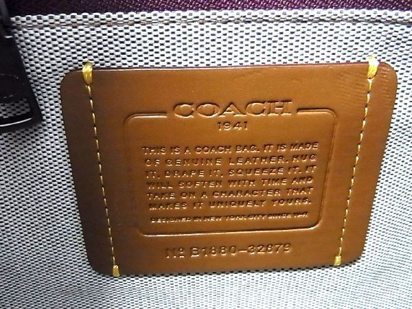 1円 ■極美品■ COACH コーチ 32879 レザー×ハラコ パッチワーク レオパード柄 トート ハンドバッグ ショルダー ブラック系 BE3639_画像6