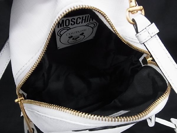 ■新品■未使用■ MOSCHINO モスキーノ PVC×レザー ベア くま ミニリュックサック バックパック レディース ホワイト系 AR5436_画像8