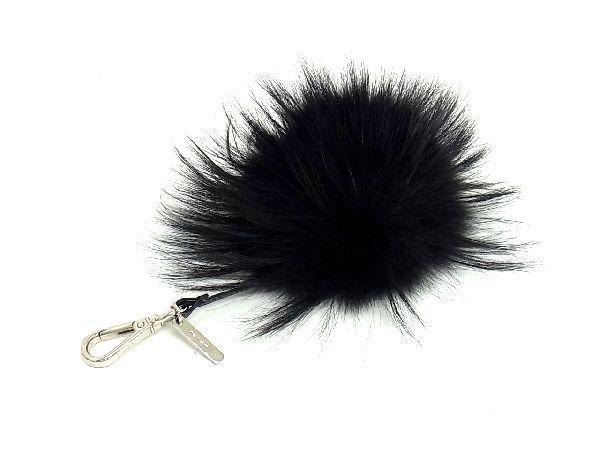 # as good as new # FENDI Fendi bag bagz Monstar fur × leather bag charm key holder black group AR5812