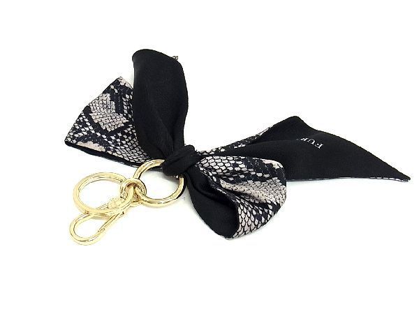 # new goods # unused # FURLA Furla ribbon key holder key ring bag charm lady's black group AR6835