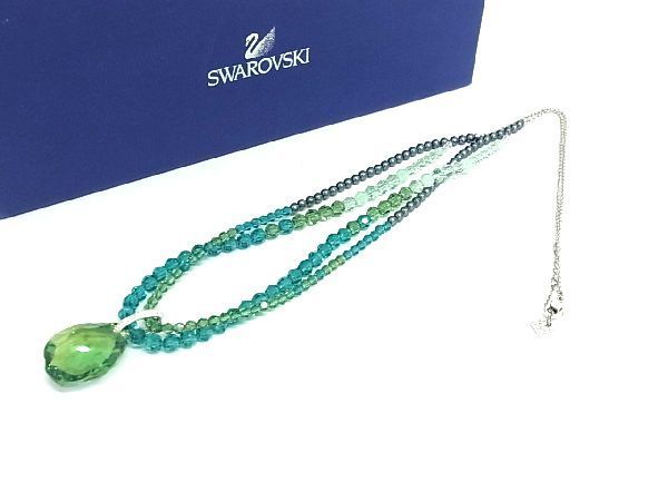 ■新品■未使用■ SWAROVSKI スワロフスキー ラインストーン ビーズ ネックレス アクセサリー レディース ブルー系×グリーン系 AS2721_画像1