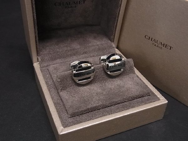■ Чрезвычайные красивые товары ■ Chaumet Shomen Cuffs Cuffs Button Business Men's Silver Type AR5795