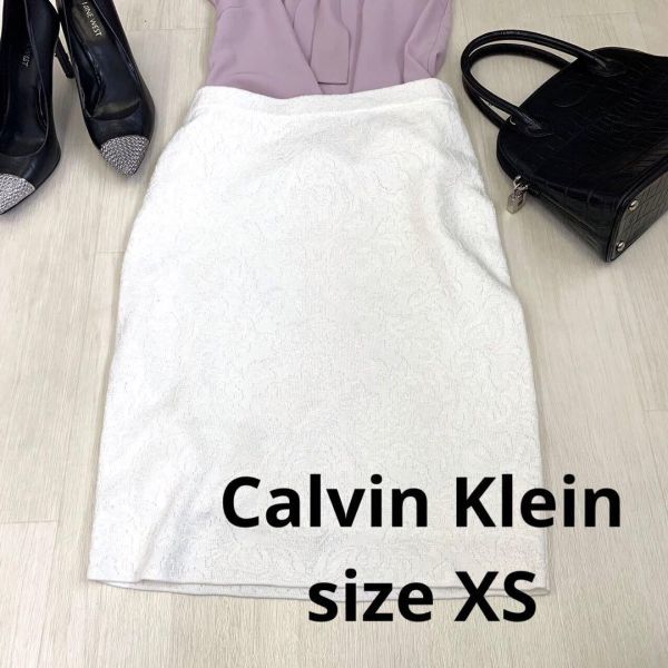 CalvinKlein 花柄スカート　size XS カルバンクライン　膝丈スカート_画像1
