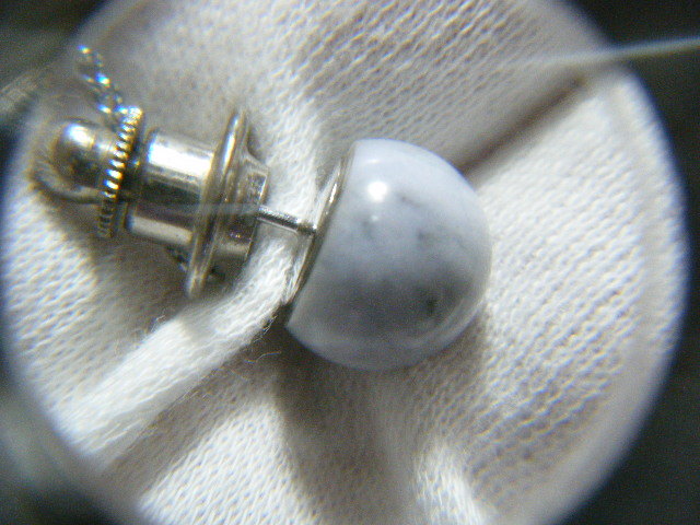* булавка для галстука галстук натуральный камень Stone серый серия 17mm серебряный цвет [.F15]