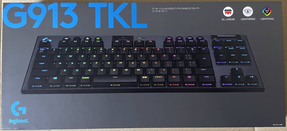 Logicool G ゲーミングキーボード「G913-TKL-LNBK」無線 テンキーレス