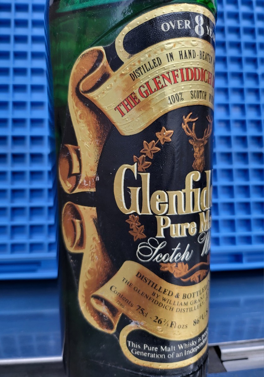 ★訳あり 液漏れ 液面低下 Glenfiddigh Pure Malt 8年 グレンフィディック ピュアモルト スコッチ ウイスキー 750m1 43% 長期保管 古酒_画像2