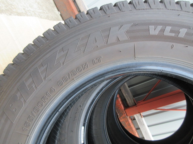 冬1496 ブリヂストン BLIZZAK VL1 155/80R14 88/86N LT 2021年 スタッドレス 中古 4本 ♪ BRIDGESTONE ブリザック_画像7