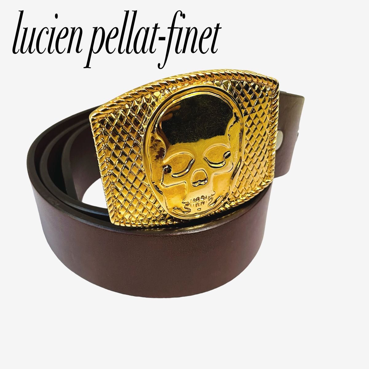 極美品】lucien pellat-finet ゴールド髑髏バックルベルト-