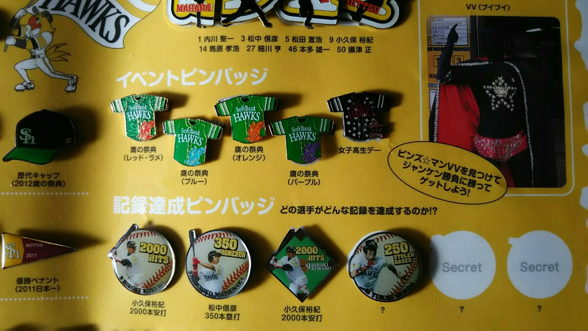 2012 クラブホークス限定 ソフトバンクホークス ピンバッジ 2012 クラブホークス限定 ソフトバンクホークス ピンバッジ