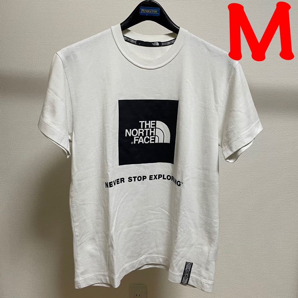 【美品】ノースフェイス Tシャツ【Mサイズ】RAGE S/S Box Logo Tee ホワイト【NT31964】レイジ ボックスロゴティー スタンダード SUPREME