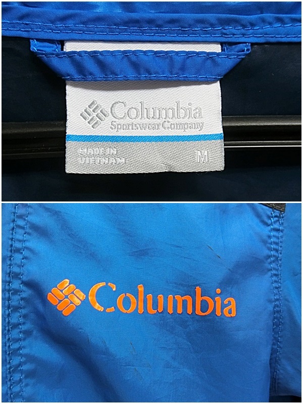 Columbia コロンビア KE3972 ウィンドブレーカー ナイロンジャケット オムニシェード FLASHBACK WINDBREAKER サイズM 青/ブルー_画像3
