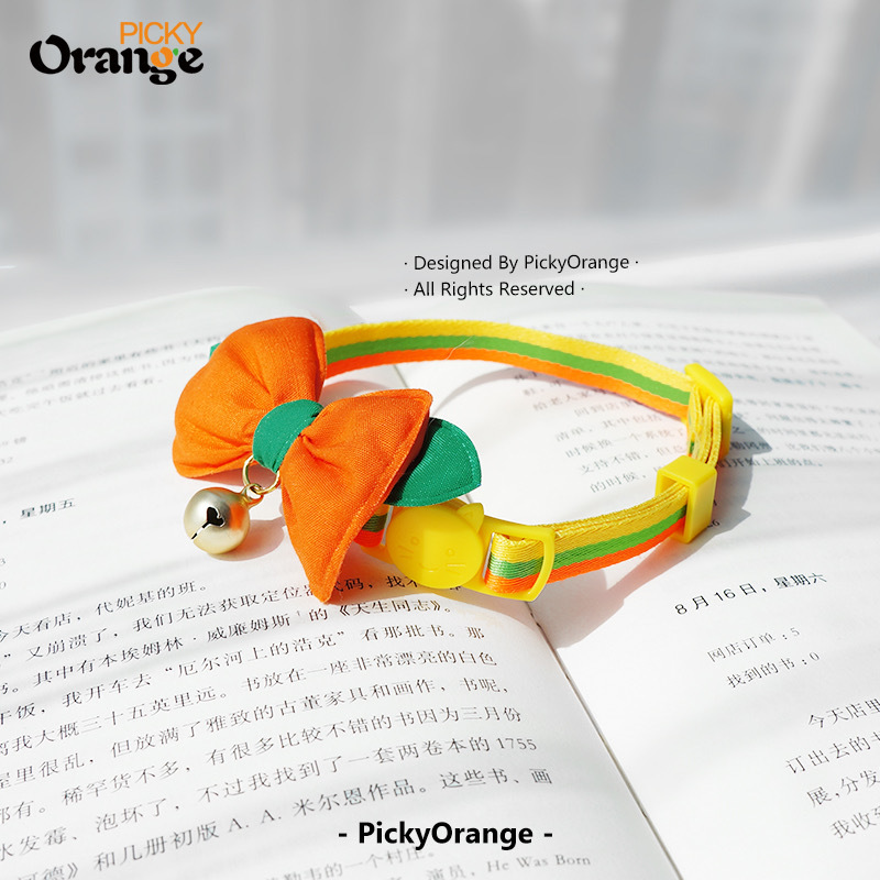 Picky Orange праздничный день. праздник. .. кошка ошейник ошейник для кошки . собака колокольчик имеется регулировка возможность симпатичный легкий домашнее животное ошейник безопасность пряжка есть 