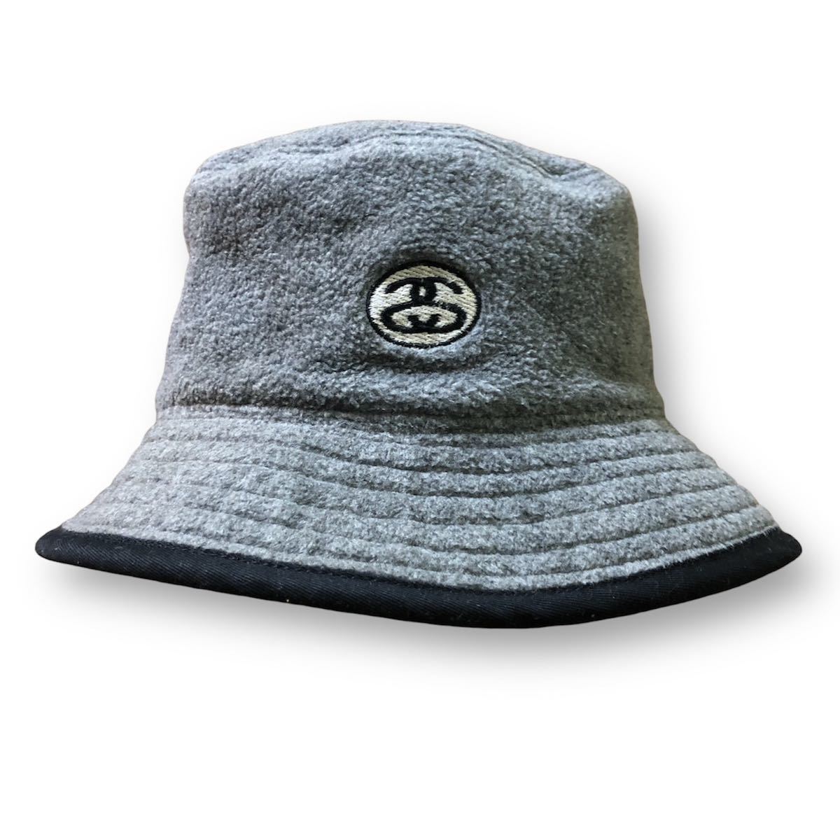 送料370円　90s OLD stussy HAT オールドステューシー　ステューシー　リバーシブル　バケットハット　フリースハット　紺タグ　L/XL_画像3