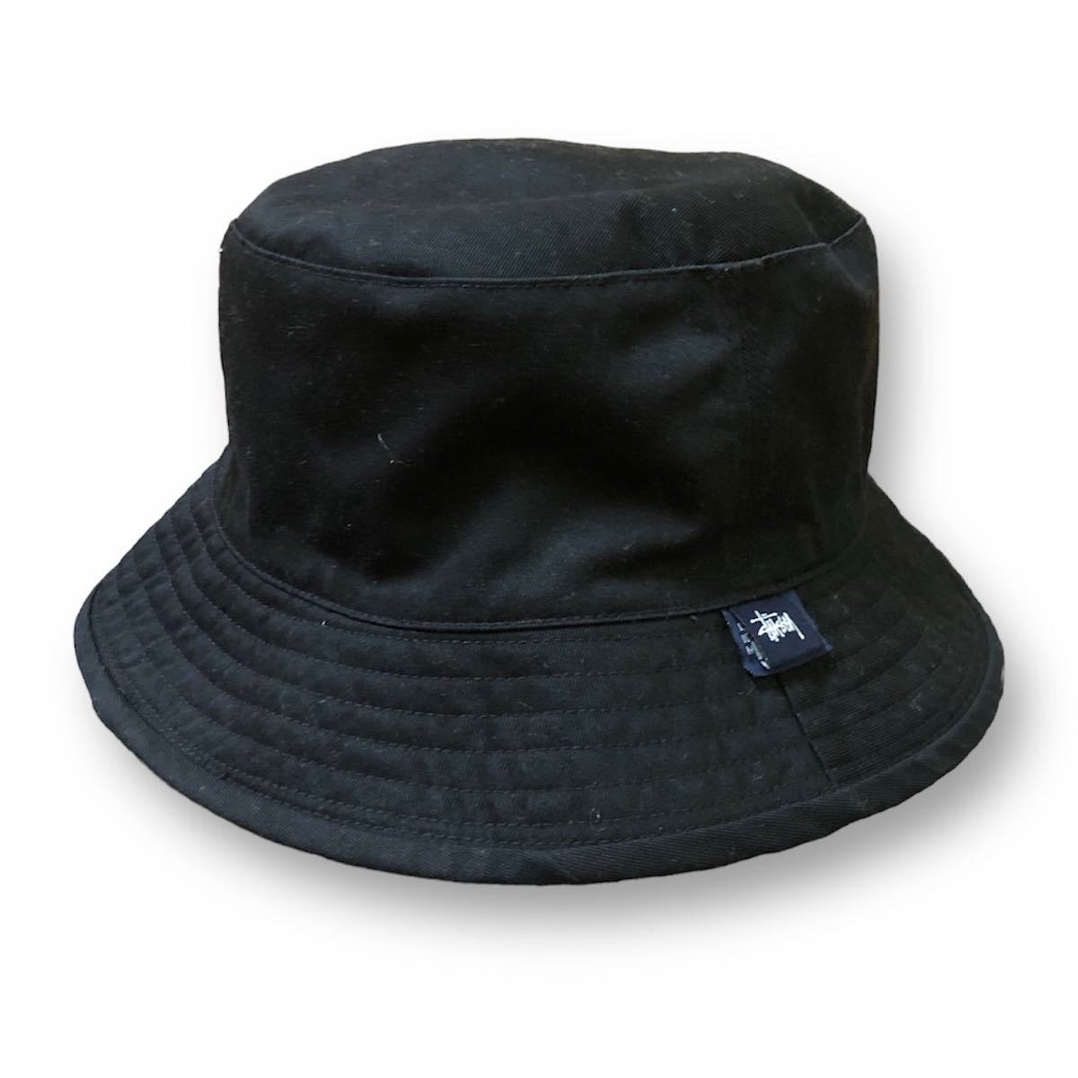 送料370円　90s OLD stussy HAT オールドステューシー　ステューシー　リバーシブル　バケットハット　フリースハット　紺タグ　L/XL_画像2