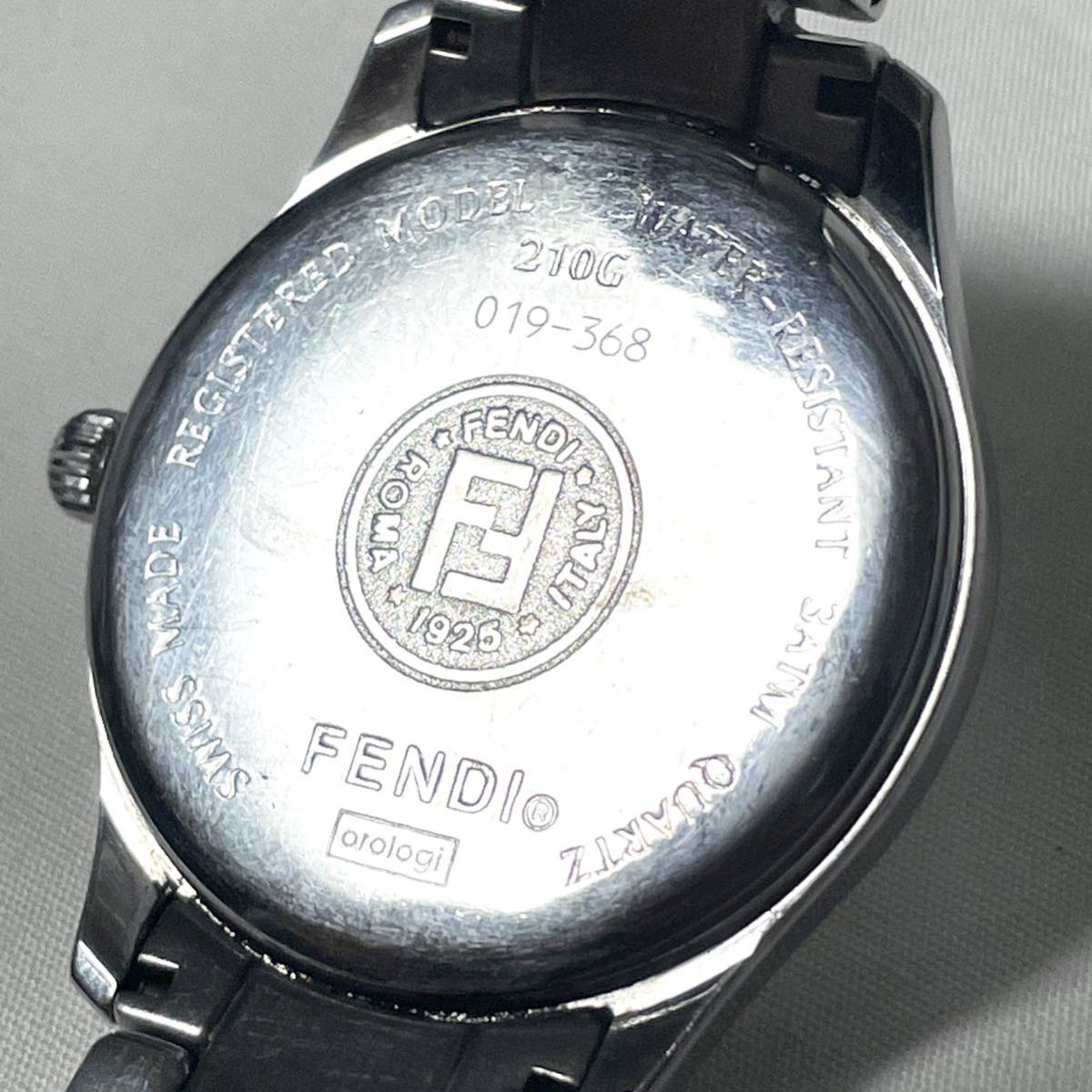 FENDI Fendi наручные часы 210Gororoji Date мужской кварц батарейка заменена с коробкой (r552)