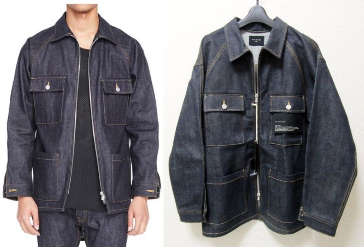 新品 18万 FEAR OF GOD ロング デニム ジャケット M / LONG DENIM JKT FOG フィアオブゴッド