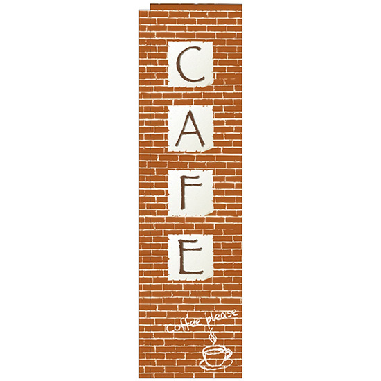スリムのぼり旗 3枚セット CAFE カフェ レンガ No.5079
