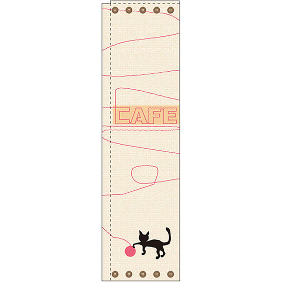 プレゼントを選ぼう！ 3枚セット スリムのぼり旗 CAFE No.5047 猫＆毛糸 カフェ のぼり