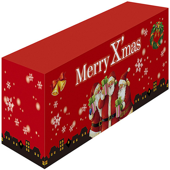 テーブルカバー 長机用 1800×700×450mm BOX縫製 Xmas クリスマス サンタ 赤 No.24264のサムネイル