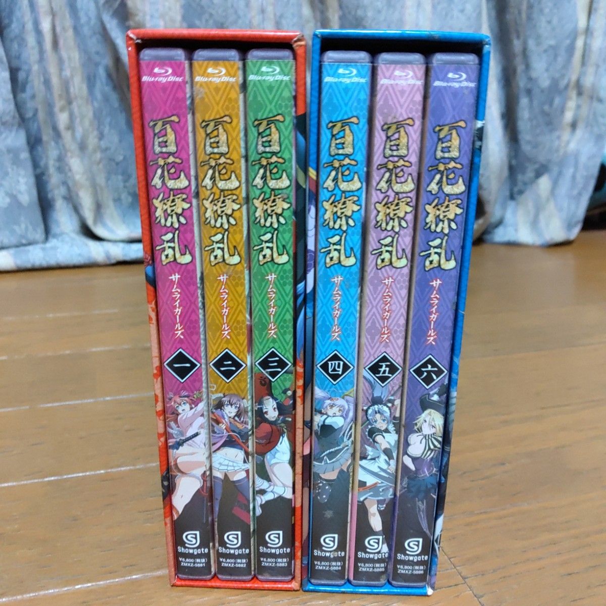 Blu-ray 百花繚乱サムライガールズ1巻から6巻 収納BOX付き