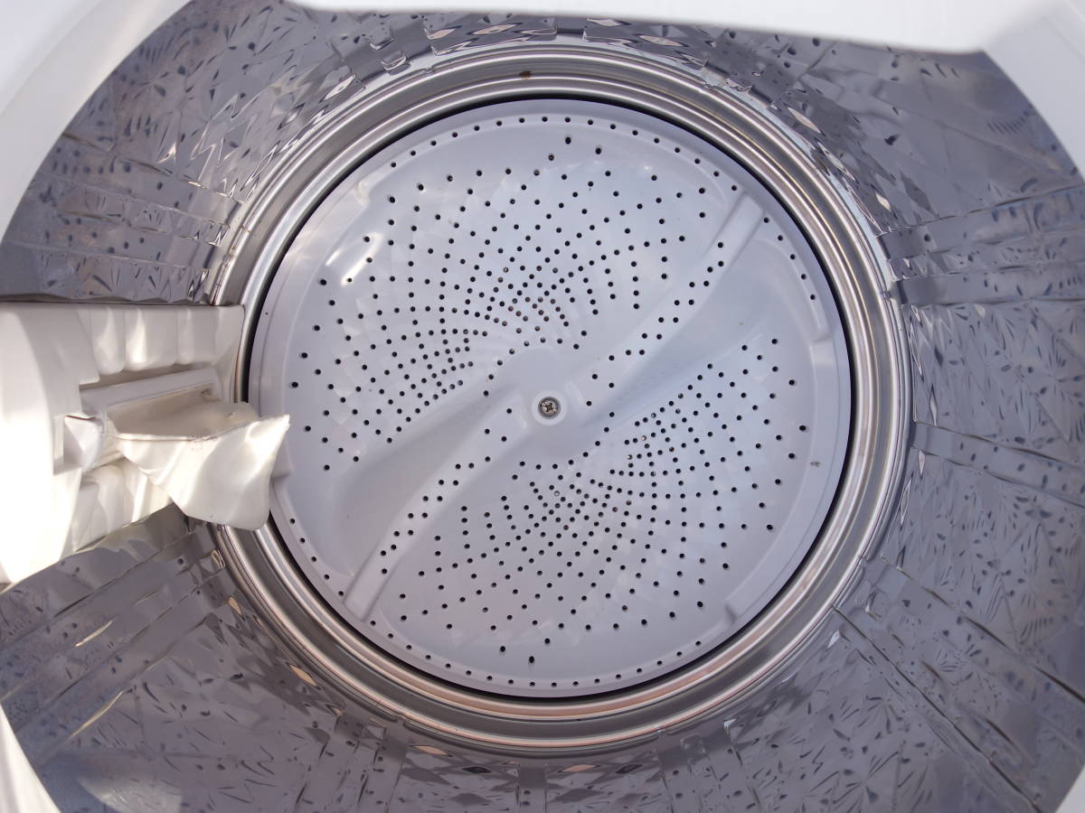 【中古】K▼シャープ 洗濯機 2016年 8.0kg 穴なしサイクロン洗浄 風乾燥 インバーター制御 ステンレス槽 ピンク系 ES-GV8A (27003)_画像5