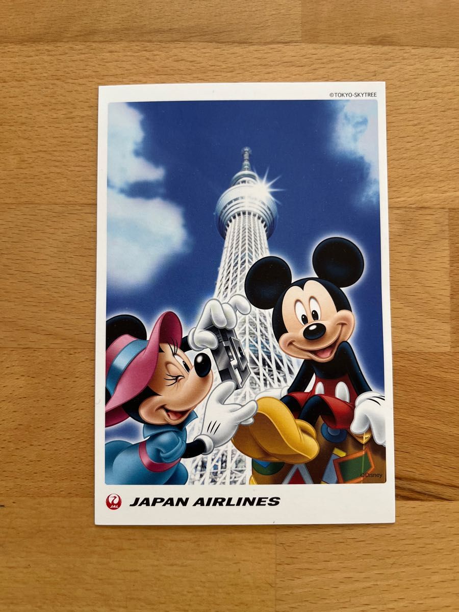 JAL ポストカード 東京スカイツリー ディズニー ミッキー｜PayPayフリマ