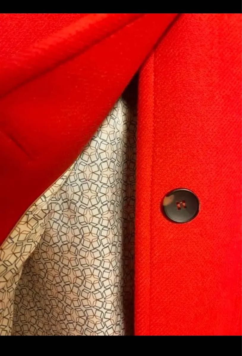 未使用極美品 深みのある美しい赤    ロングコート