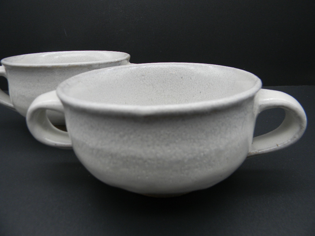 ◆☆ こぶし焼 こぶ志焼 ☆◆ スープカップ ２個セット 陶器 陶芸品　_画像9