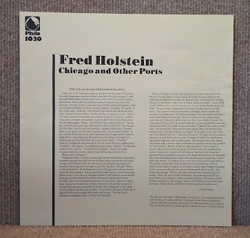 FRED HOLSTEIN-Chicago And Other Poerts/試聴/'77 米Philo原盤　米フォーク・シンガーソングライターSSW　難あり　盤洗浄済_FRED HOLSTEIN-Chicago And インサート