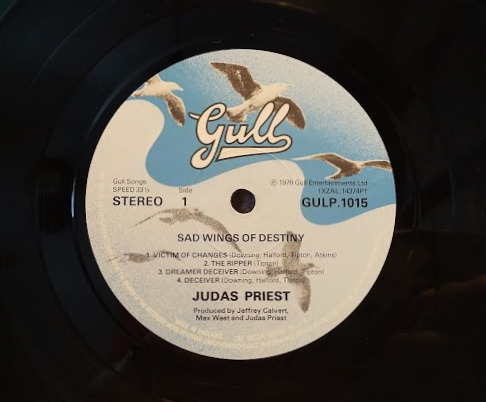 JUDAS PRIEST-Sad Wings Of Distiny/試聴/'76 英Gull原盤　盤洗浄済_JUDAS PRIEST-Sad Wings Of レーベル